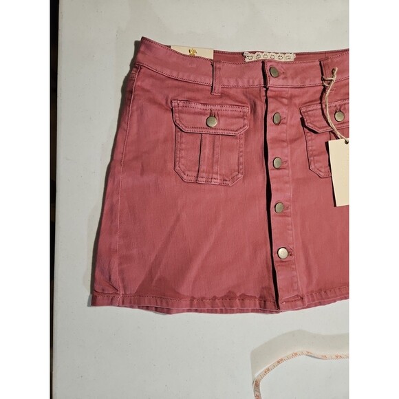 Altar'd State Skirt Button Front With‎ Pockets NWT medium Blossom Rose (A206) - Picture 8 of 8